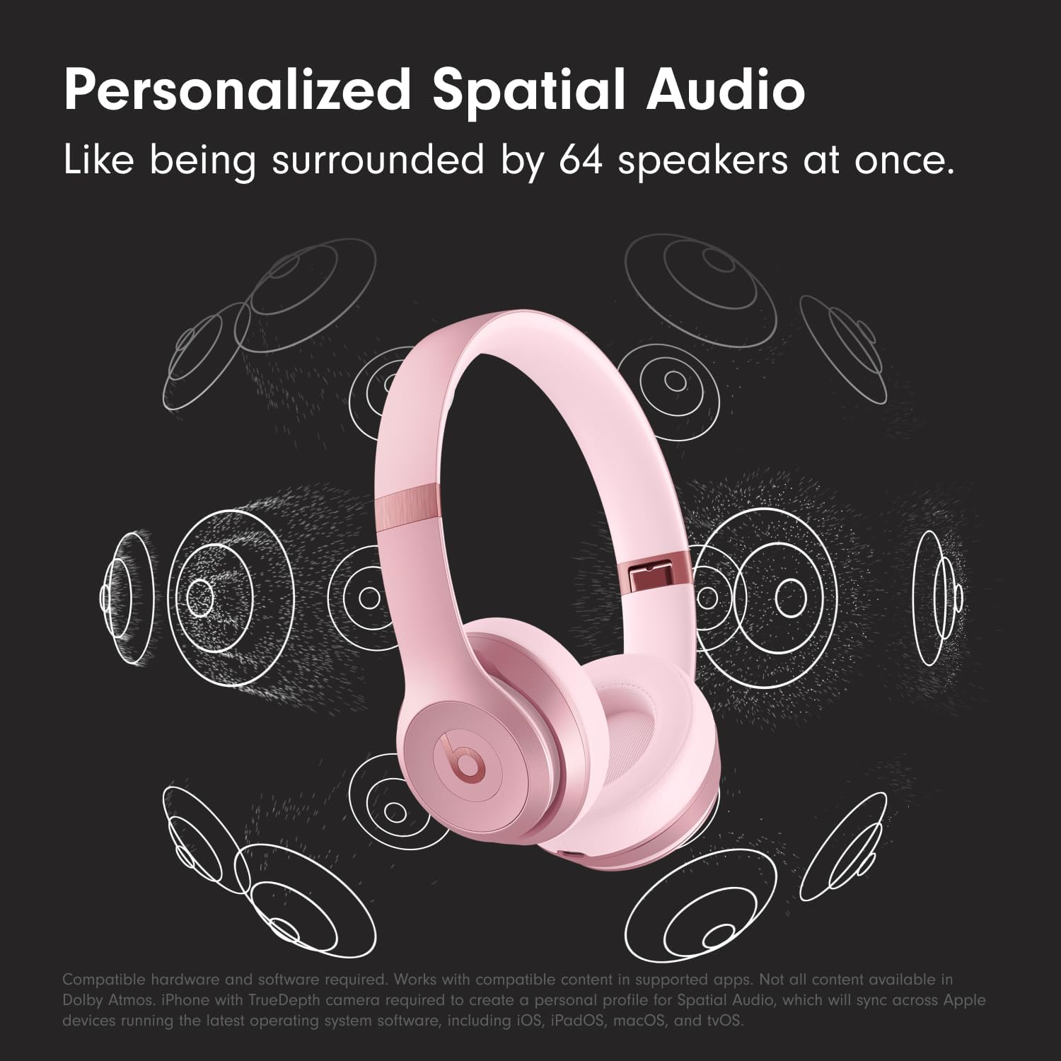Beats Solo 4 - Wireless On-Ear Bluetooth Headphones, Up to 50-Hour Battery Life, Ultra-Lightweight Comfort, Powerful and Balanced Sound, Apple & Android Compatible - Amazon Exclusive Metallic Pink - Image 3