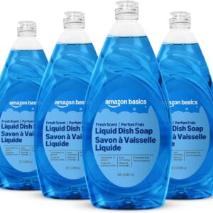 Amazon Basics Dish Soap, Fresh Scent, 30 fl oz, Pack of 4, Packaging May Vary