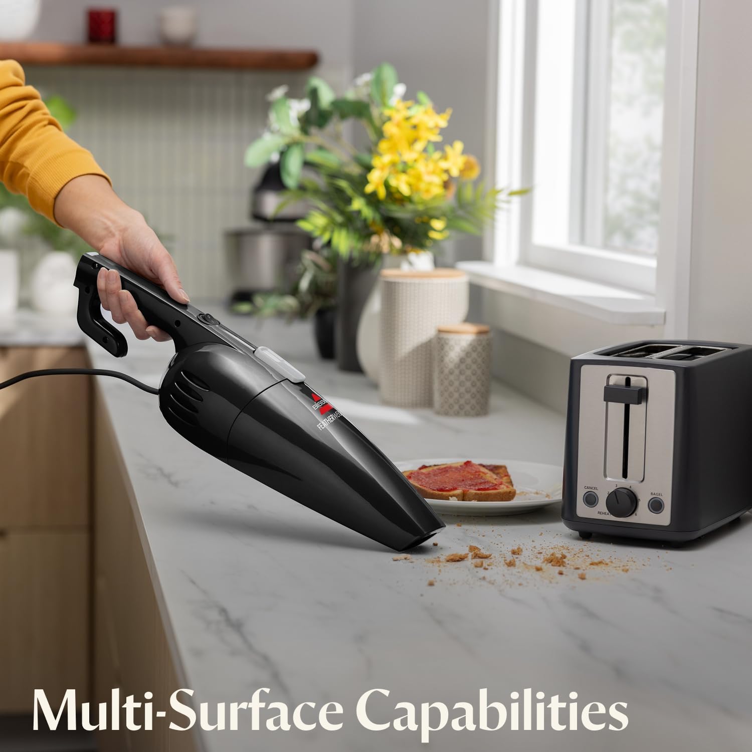 Bissell 2033M Featherweight Stick Lightweight Bagless Vacuum and Electric Broom with Crevice Tool for Hard Floors and Carpets, Black - Image 6