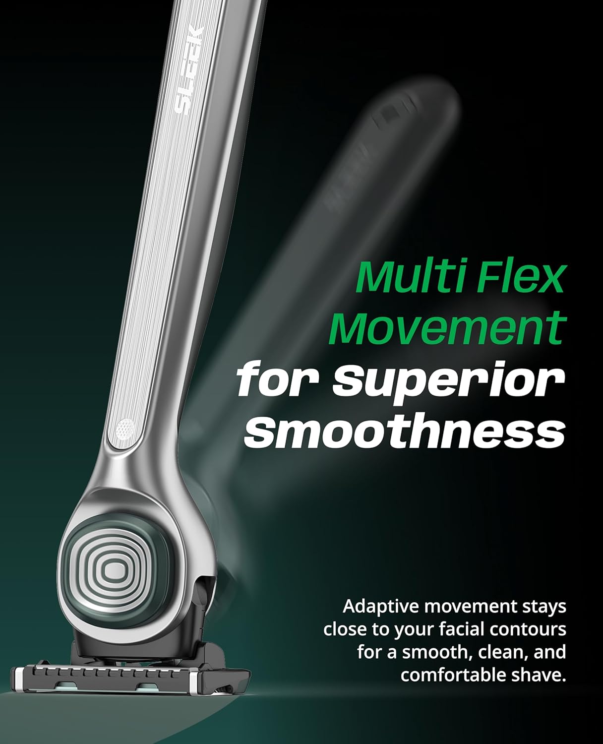 DORCO SLEEK 6 Blade Razor for Men with Multi-Flex Technology for a Smooth & Comfortable Shave | Cartridge Razor for Men, Razor Handle + 7 Cartridges - Image 3