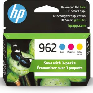 HP 962 Cyan, Magenta, Yellow Ink Cartridges | Works with OfficeJet 9010, 9020 | Eligible for Instant Ink | 3YP00AN