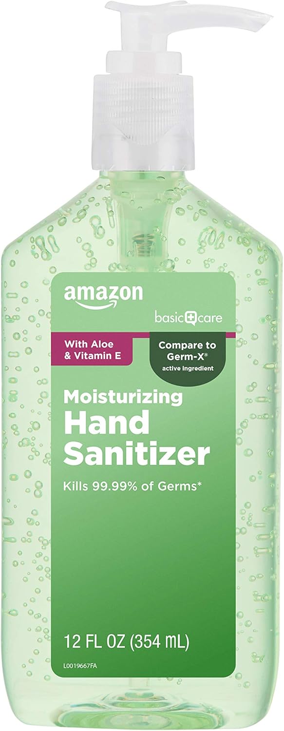 Amazon Basic Care Hand Sanitizer with Aloe Vera, 62% Ethyl Alcohol, Vitamin E Enriched, 12 fl oz, Pack of 6 - Image 2