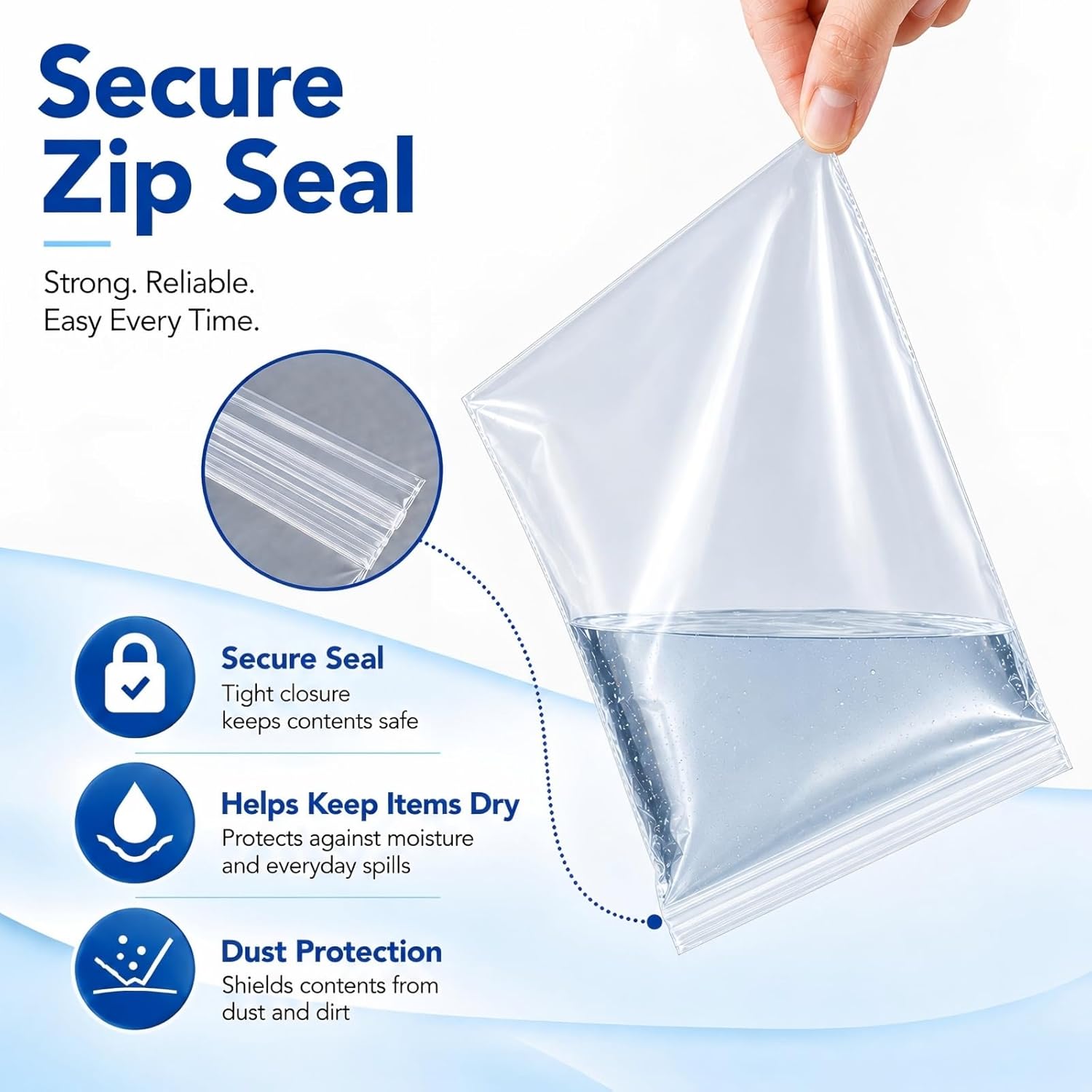 200 Pack Small Plastic Bags For Jewelry, Mini Baggies 4 Assorted Sizes. 2x3 3x3 3x5 4x6 Inch 2 Mil Thick Poly Zipper Lock Bags Clear for Jewelry, Bead, Crafts, Small Parts Storage - Image 5