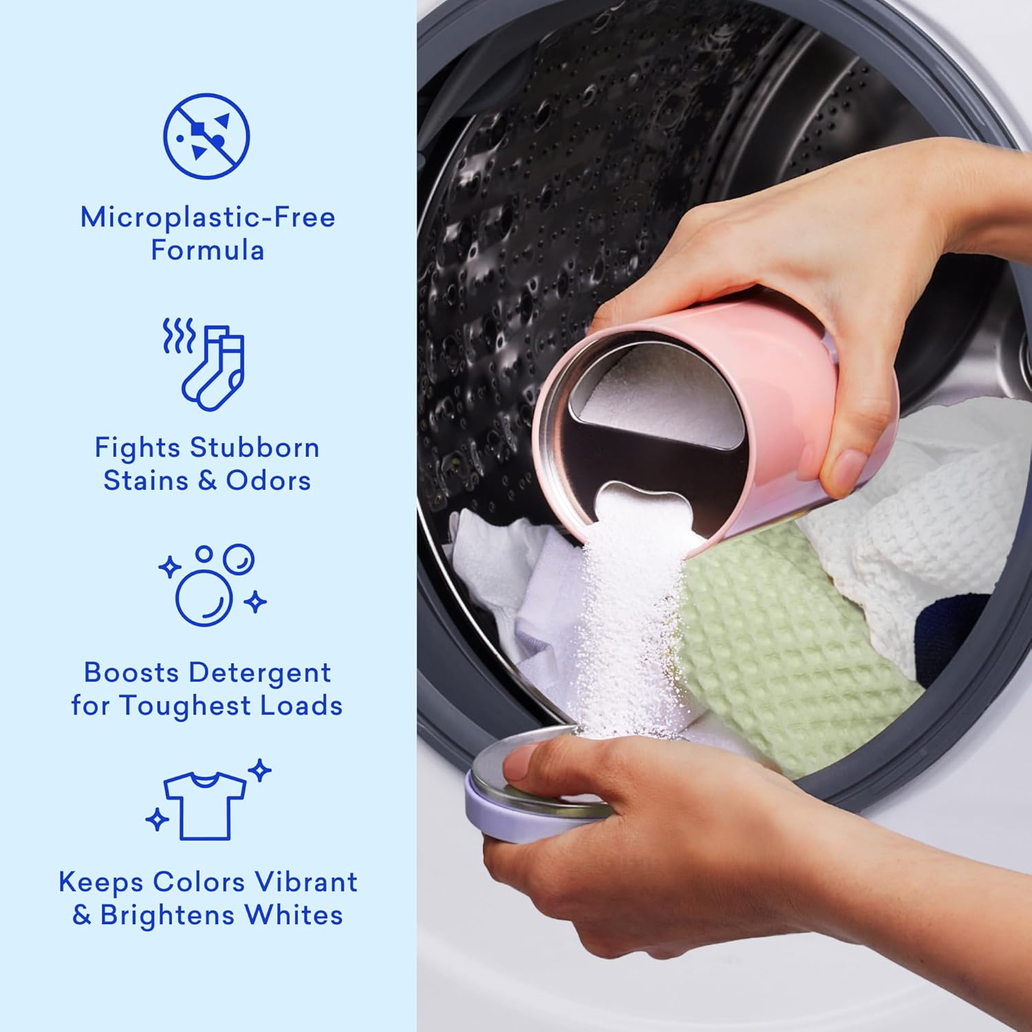 BLUELAND Oxi Laundry Booster Powder Refill 2-Pack, Clear Skies Scent, 50 Loads, 35.2 oz, Plastic-Free, Eco Friendly, Oxy Cleaner, Stain Remover - Image 4