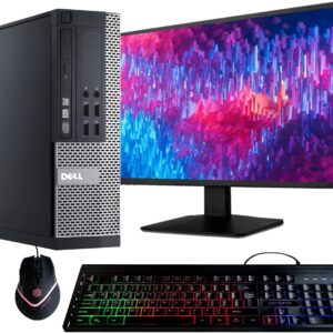 Dell Optiplex 9020 Desktop Computer PC, Intel Quad-Core i5, 500GB HDD Storage, 8GB DDR3 RAM, WiFi, 20 in Monitor, RGB Productivity Bundle, Windows 11 Pro (Renewed)