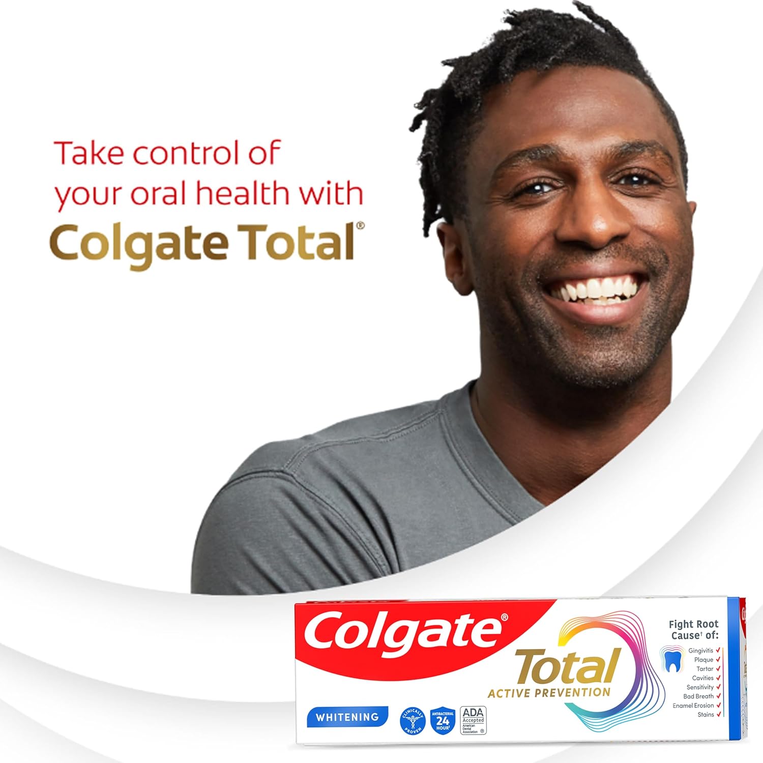 Colgate Total Whitening Toothpaste Paste, 5.1 oz, 2 Pack, Fluoride Antibacterial for Plaque, Gingivitis, Sensitivity, Stain Removal, Clinically Proven, Mint - Image 11