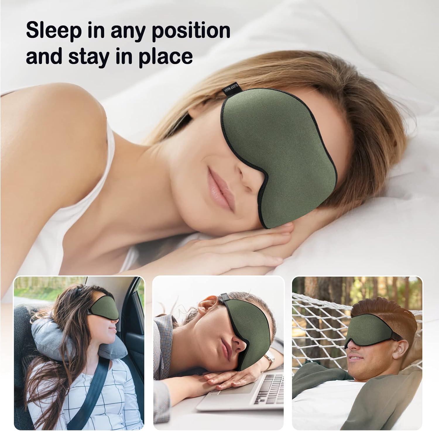 LitBear Sleep Mask for Men Side Sleeper, Sleeping Mask for Women Light Blocking, 3D Contoured Cup Eye Mask Sleeping, Soft Lightweight Sleep Eye Mask with Adjustable Elastic Strap for Traveling - Image 6