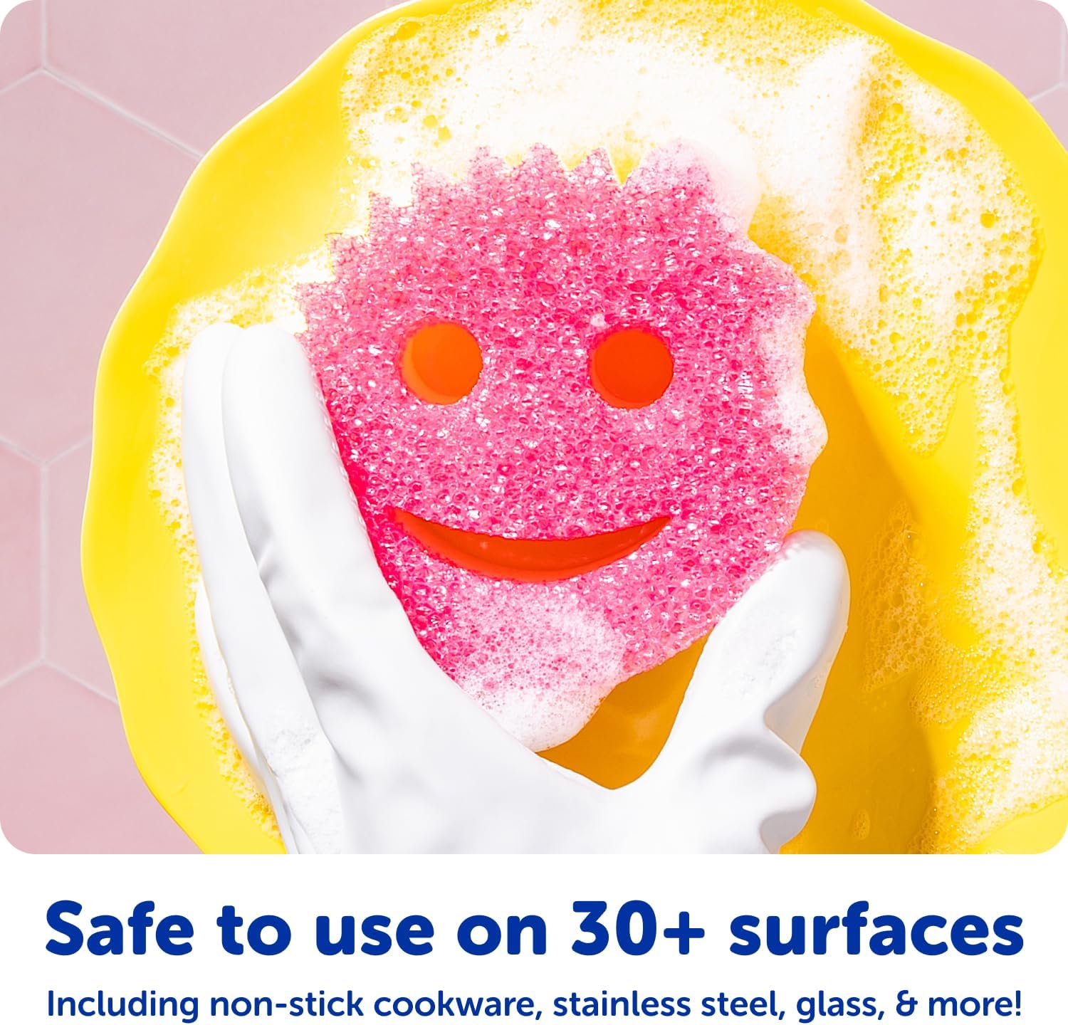 Scrub Daddy Colors Kitchen Sponges - Scratch-Free Dishwashing Sponges & Sponge for Kitchen Sink, Bathroom & Household Cleaning - BPA-Free Polymer Foam (3 Count) - Image 5