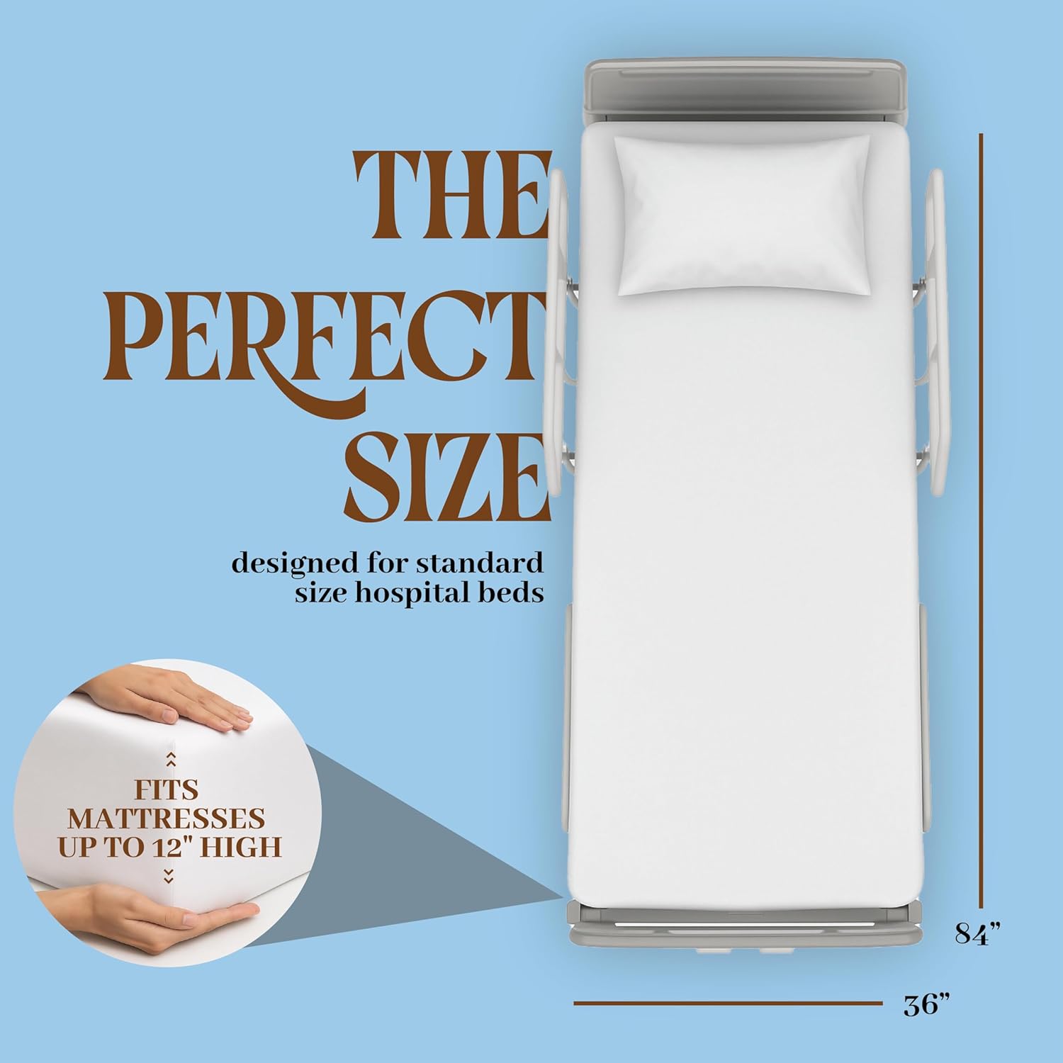 BLISSFORD - 2 Pack Fitted Hospital Bed Sheets with Elastic All Around for a Cotton Rich Soft Knitted Jersey Sheet, 36” x 84” x 12” - Image 2