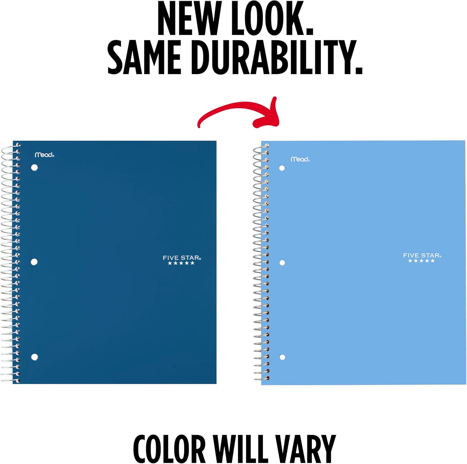 Five Star Spiral Notebook + Study App, 1 Subject, College Ruled Paper, 8.5" x 11", 100 Sheets, Blue (Color May Vary) (72565) - Image 2