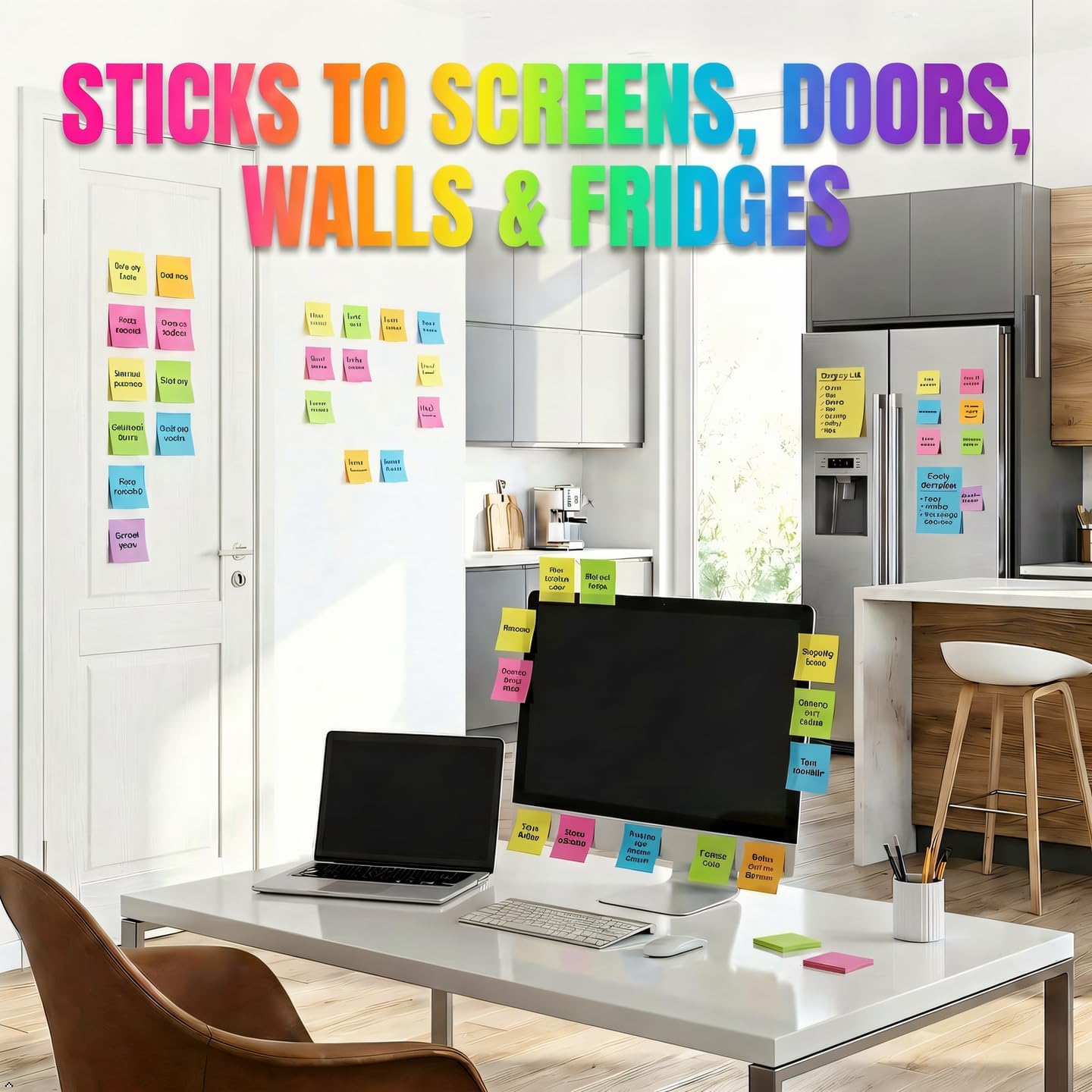(16 Pack) Sticky Notes 3x3, Self-Stick Pads Bright Colors Sticky Note, Recyclable, Easy to Stick for Home, Office, Notebook - Image 8