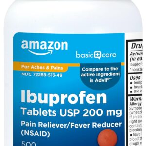 Basic Care Ibuprofen Tablets, 500 Count