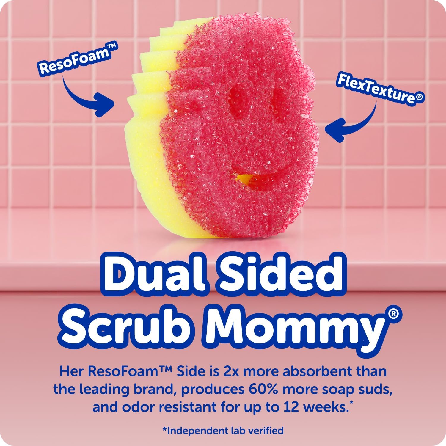 Scrub Mommy Kitchen Sponges - Dual-Sided Dish Sponges for Scrubbing - Non-Scratch Cleaning Sponges for Washing Dishes, Bathroom & Multi-Surface Cleaning - Online Exclusive (3 Count) - Image 2