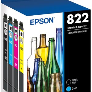 EPSON 822 DURABrite Ultra Ink Standard Capacity Black & Color Cartridge Combo Pack (T822120-BCS) Works with WorkForce Pro WF-3820,3823, 4820, 4830, 4833, 4834