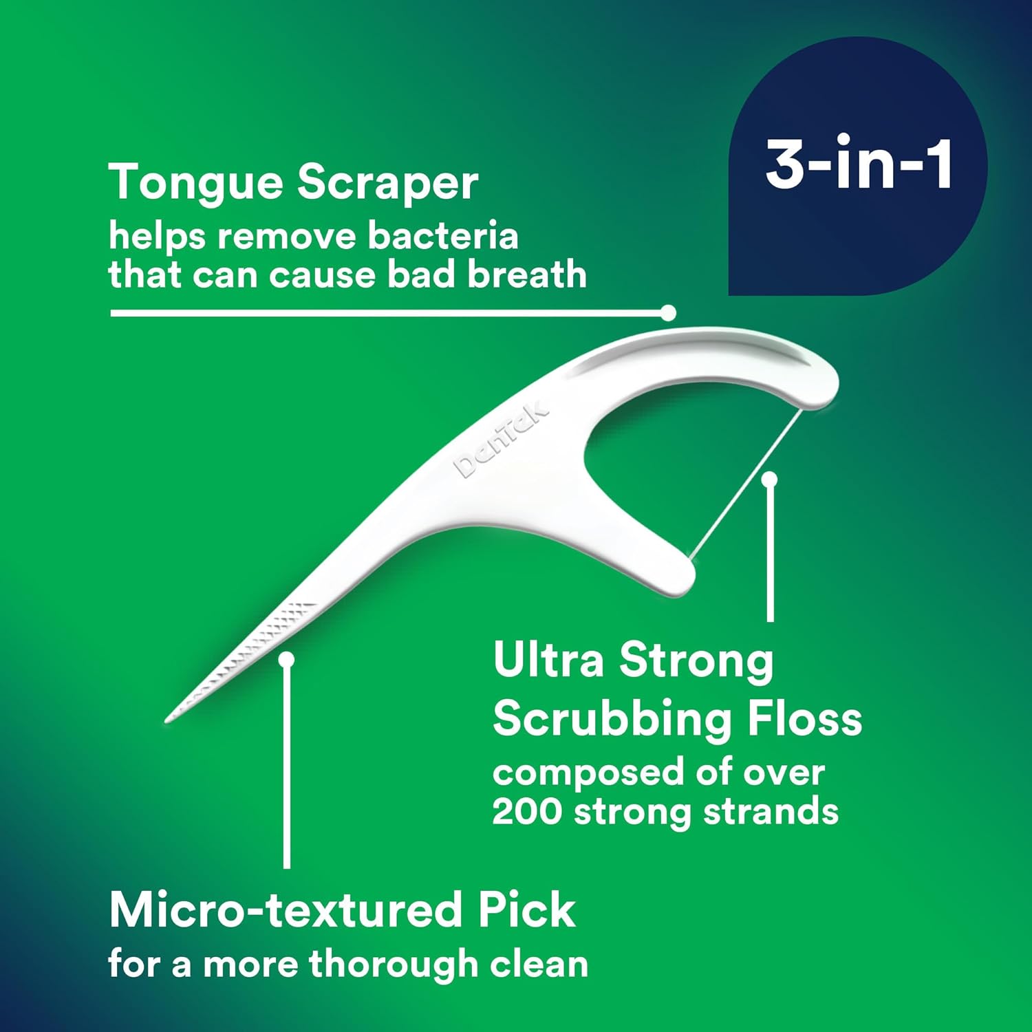 DenTek Advanced Clean Floss Picks with No Break & No Shred Dental Floss, Plaque Remover, 150 Count - Image 4
