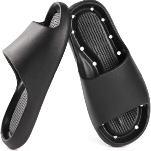 Arch Support Shower Shoes for Women and Men Quick Drying with Drain Holes Slide Sandals Soft Cushioned Anti-Slip Pool Slides Comfort Bathroom Shower Slides