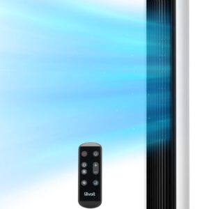 LEVOIT Tower Fan for Bedroom, 90° Oscillating Standing Fan with 28dB Quiet for Sleep, 25ft/s Velocity, 12H Timer, 5 Speeds 4 Modes, Remoter, Bladeless Room Fan for Home, Office, Indoor, 36 inch, White