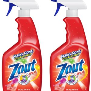Zout Laundry Stain Remover Spray, Triple Enzyme Formula Removes the Toughest Stains, Made in the USA, 22 Ounce Bottles, 2-Pack