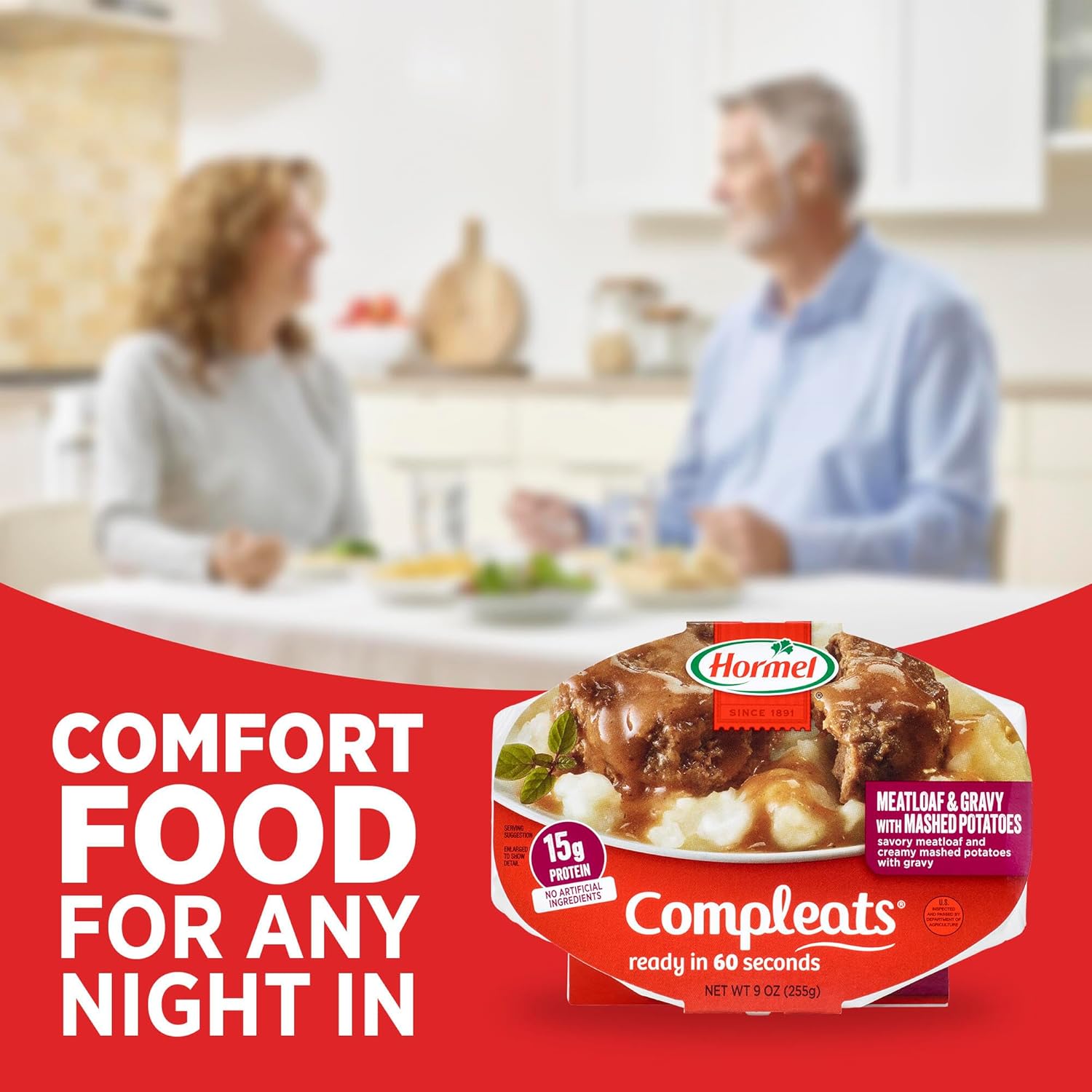 HORMEL COMPLEATS Meatloaf & Gravy With Mashed Potatoes Microwave Tray, 9 oz. (6 Pack) - Image 7