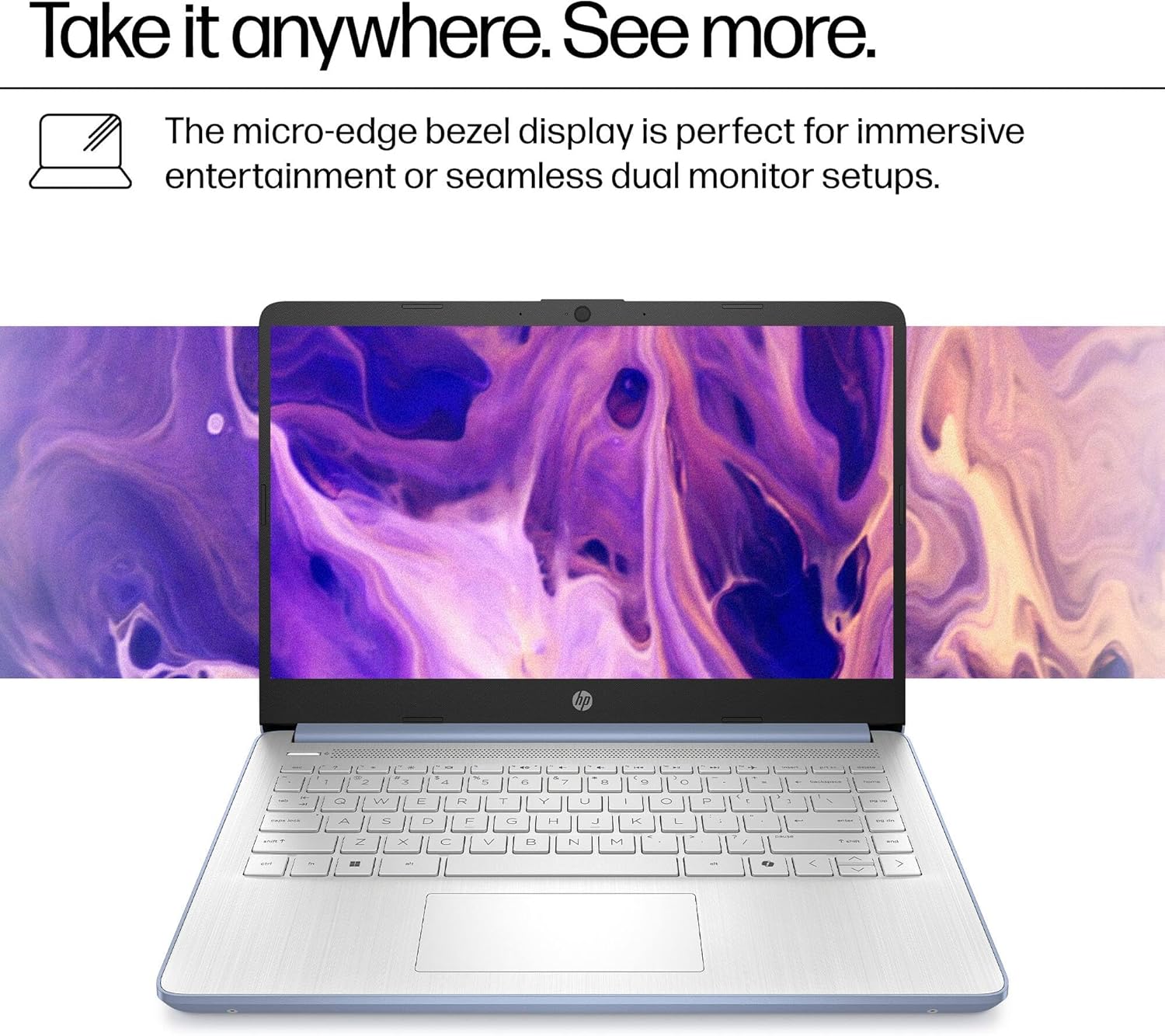 HP Laptop Computer for Students, 2026 Edition AI PC, 1 Year Office 365, Intel Processor, 16GB RAM, 128GB UFS, Long Battery Life, Webcam, WiFi 6, Type-c HUB Included, Windows 11 Home S, Sky Blue - Image 6