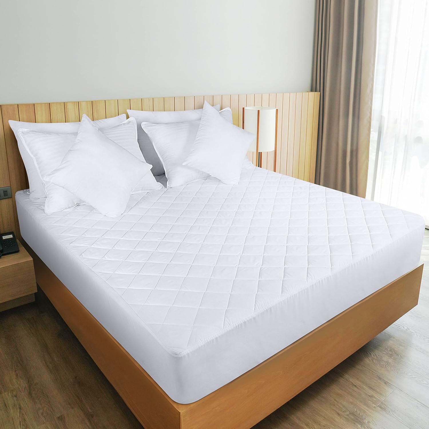 Utopia Bedding Quilted Fitted Mattress Pad, Queen Size, Elastic Fitted Mattress Topper Protector and Cover with Deep Pocket Stretches up to 16 Inches, Machine Washable (White) - Image 6