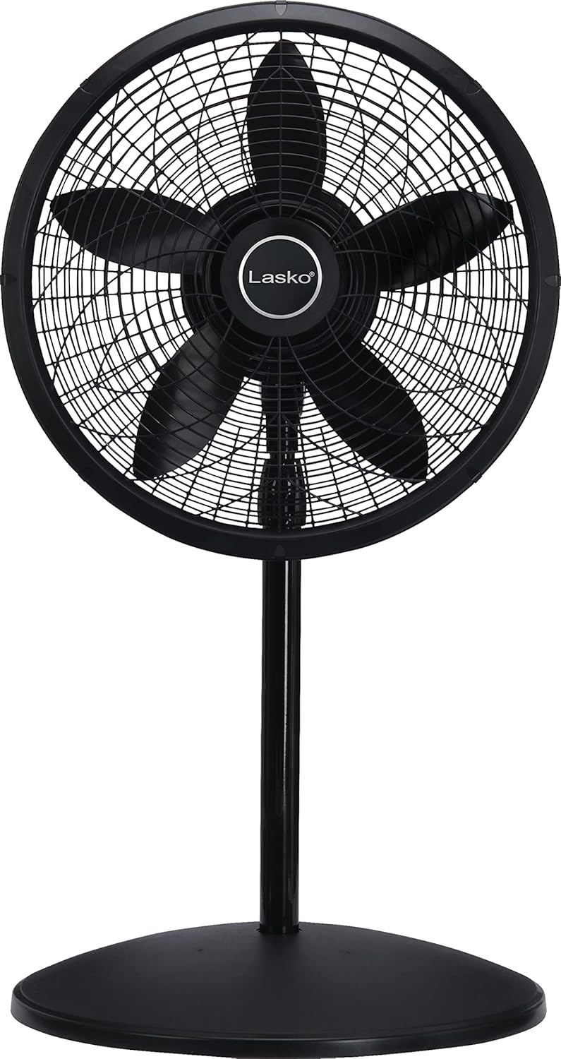 Lasko Pedestal Fan, Oscillating Fan for Bedroom with Adjustable Height and 3 Cooling Speeds, Portable, 18", Black, 1827 - Image 11