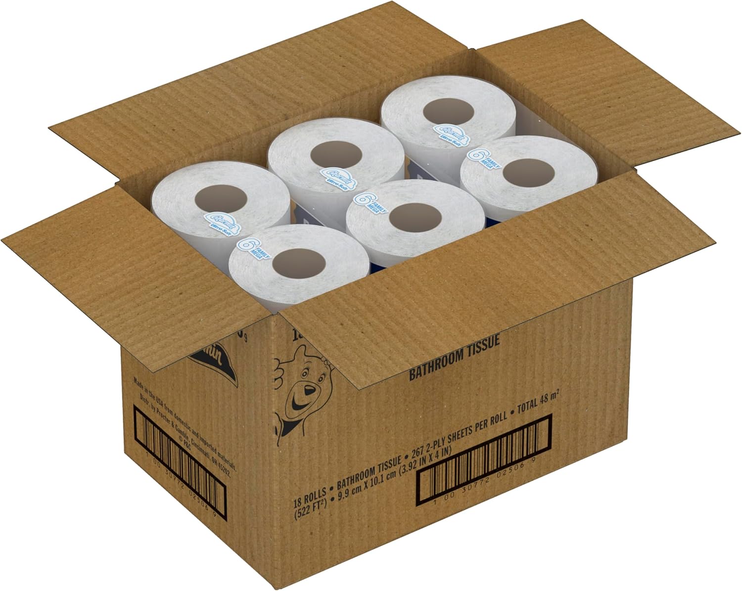 Charmin Ultra Soft Cushiony Touch 2-Ply Toilet Paper, 18 Family Mega Rolls = 90 Regular Rolls, White - Image 12