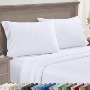 CALIFORNIA DESIGN DEN Luxuriously Soft Hotel Quality 600 Thread Count, 100% Cotton Set of 2 Cases, Crisp & Cool White Standard Pillow Cases Fits Standard & Queen Pillows (Bright White)