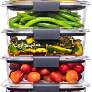 Rubbermaid Brilliance Tritan Plastic Food Storage Containers BPA Free Airtight Lids Ideal for Lunch Meal Prep & Leftovers Set of 5 (3.2 Cup)