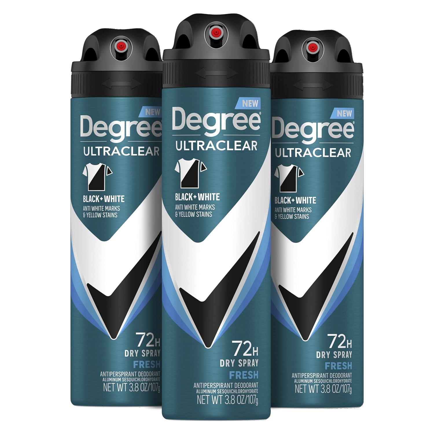Degree Men Antiperspirant Spray Black + White 3 Count Protects from Deodorant Stains Instantly Dry Spray Deodorant 3.8 oz Degree Men Antiperspirant Spray Black + White 3 Count Protects from Deodorant Stains Instantly Dry Spray Deodorant 3.8 oz