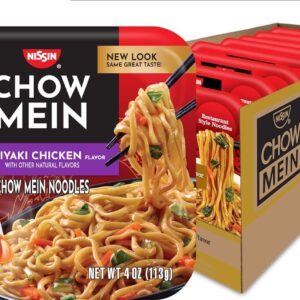 Nissin Chow Mein Noodles, Teriyaki Chicken, 4 Ounce (Pack of 8)