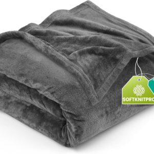 Utopia Bedding Fleece Blanket Queen Size Grey (90×90 Inches) Ultra Soft Warm Lightweight Microfiber Breathable Anti-Static Cozy Bed Blanket, All-Season Home Decor Gift for Men & Women