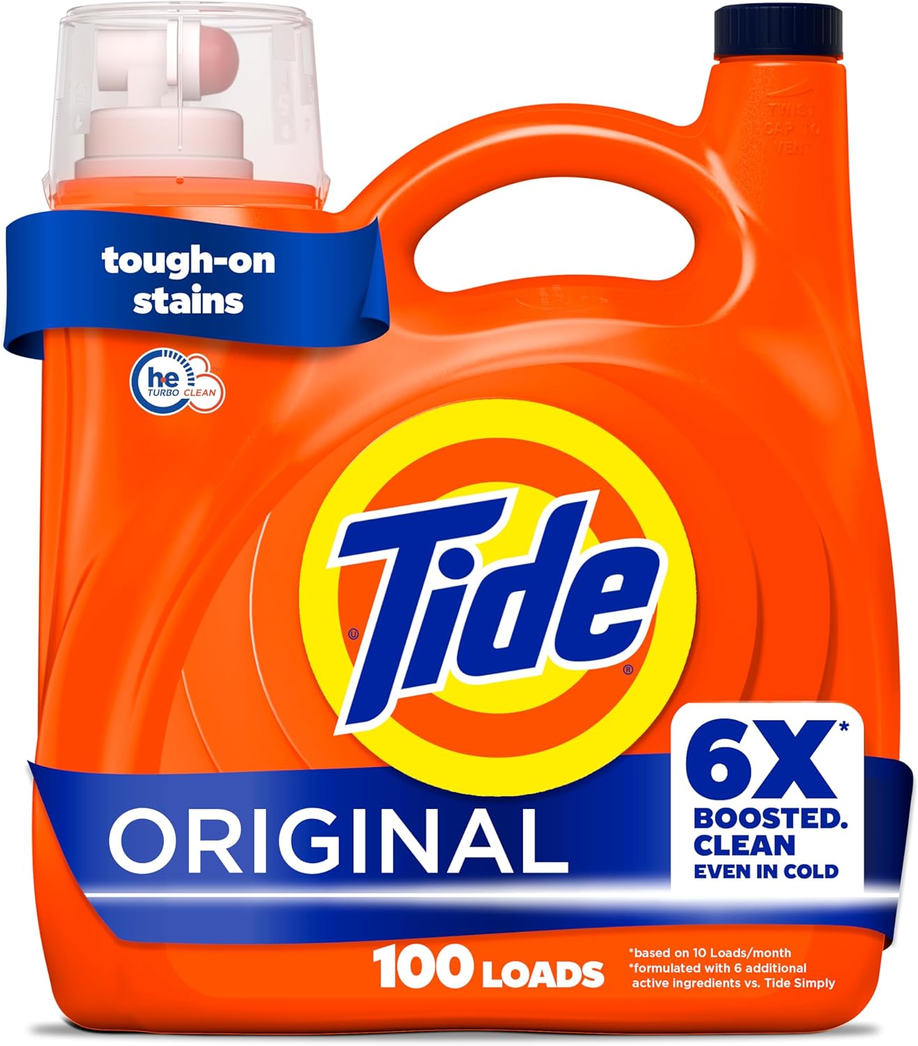 Tide Liquid Laundry Detergent, Original Scent, 125 fl oz, 100 Loads, Boosted Clean Even in Cold Water with Concentrated Washing Soap Tide Liquid Laundry Detergent, Original Scent, 125 fl oz, 100 Loads, Boosted Clean Even in Cold Water with Concentrated Washing Soap