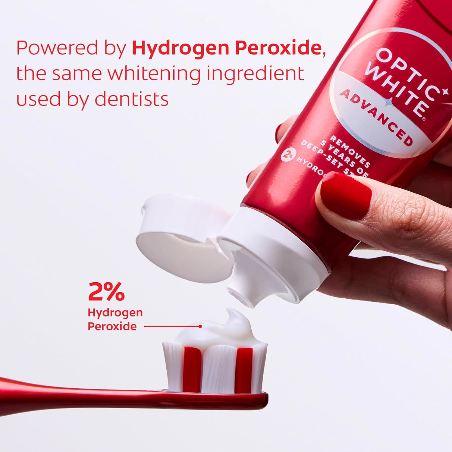 Colgate Optic White Advanced Hydrogen Peroxide Toothpaste, Teeth Whitening Toothpaste Pack, Enamel-Safe Formula, Helps Remove Tea, Coffee, and Wine Stains, Sparkling White, 3 Pack, 3.2 oz - Image 7