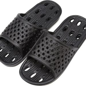 clootess Shower Shoes Slide for Men and Women Holes Bath Slipper Bathroom Sandal Pool Gym College Dorm Non-Slip