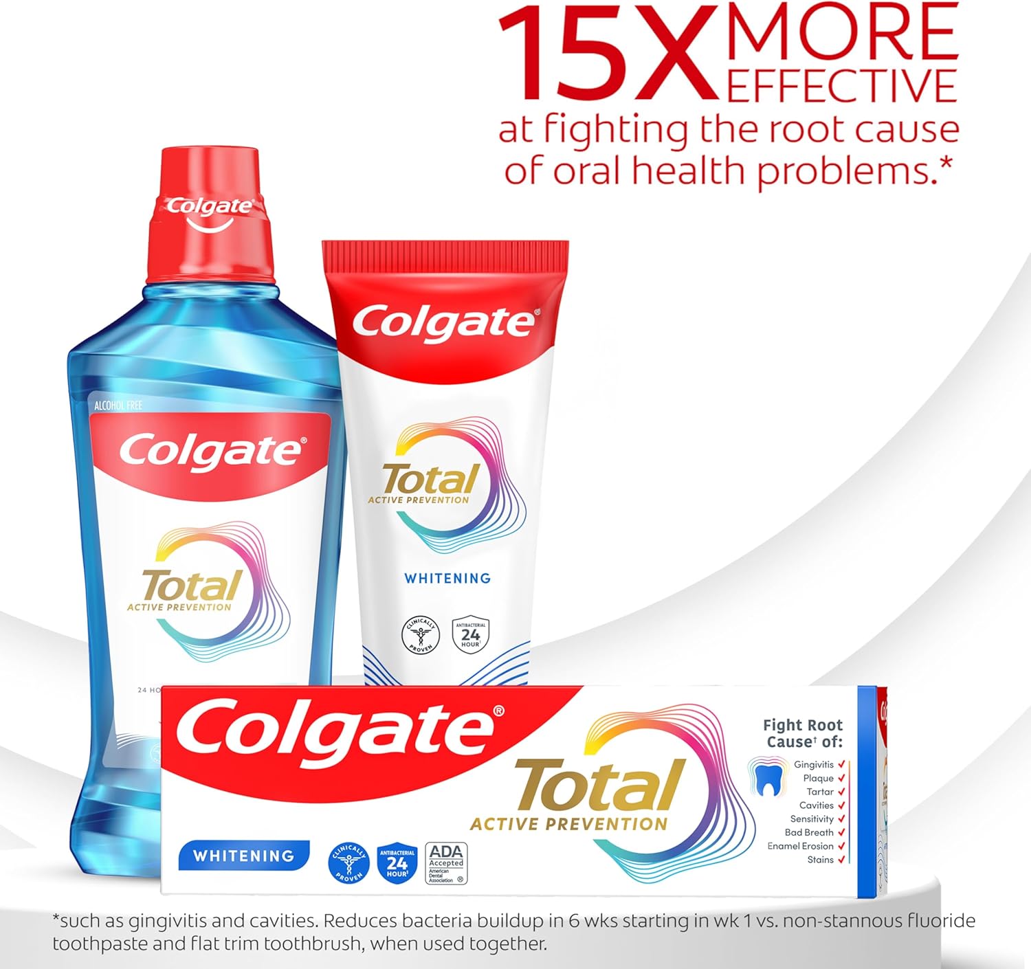Colgate Total Whitening Toothpaste Paste, 5.1 oz, 2 Pack, Fluoride Antibacterial for Plaque, Gingivitis, Sensitivity, Stain Removal, Clinically Proven, Mint - Image 4