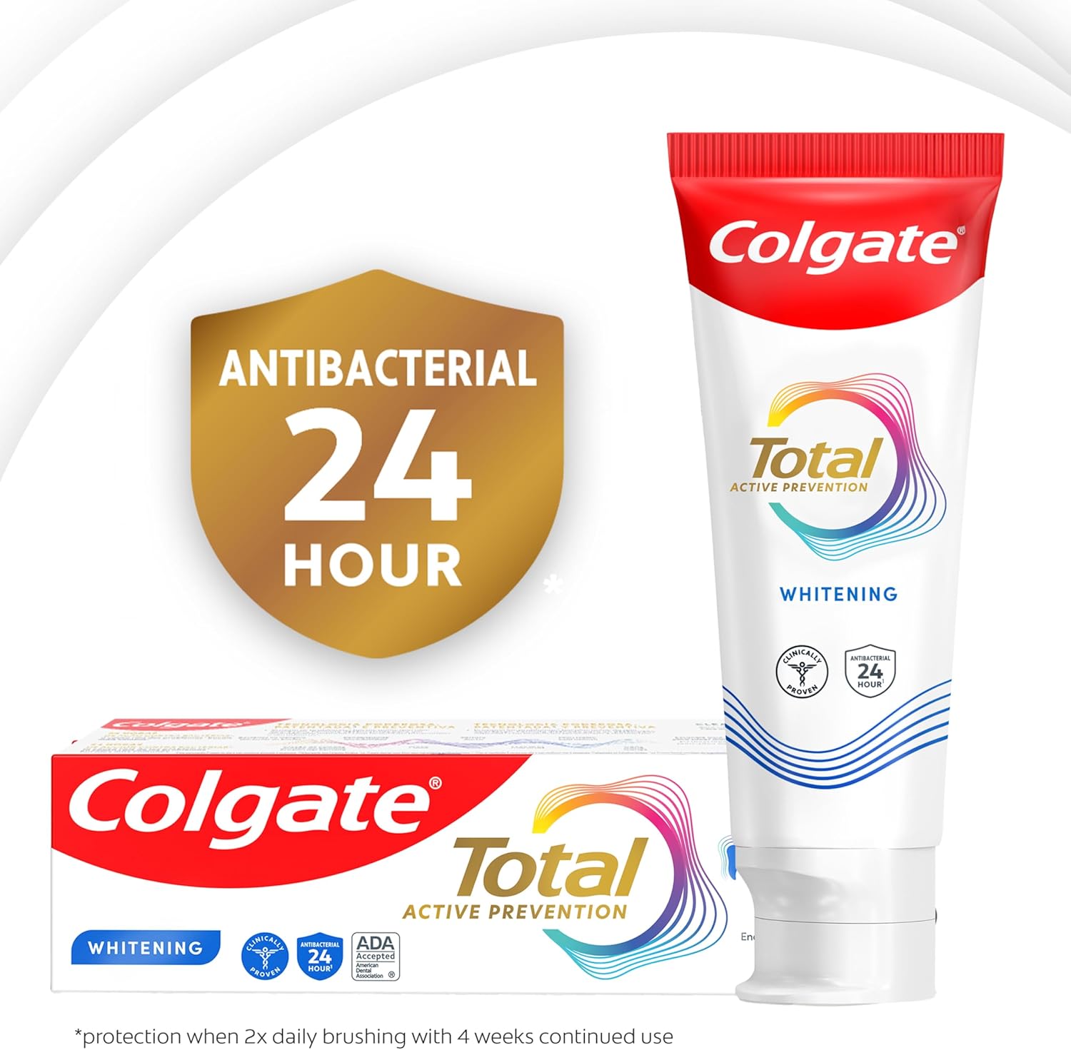 Colgate Total Whitening Toothpaste Paste, 5.1 oz, 2 Pack, Fluoride Antibacterial for Plaque, Gingivitis, Sensitivity, Stain Removal, Clinically Proven, Mint - Image 6