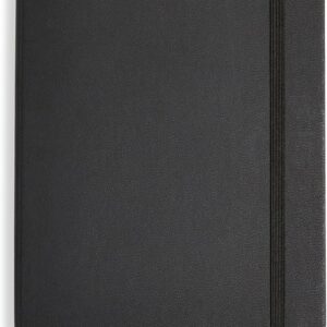 Amazon Basics Classic Lined Writing Notebook for Note Taking and Journaling, Hardcover with Elastic Closure, 240 Pages, 5″ x 8.25″, Black