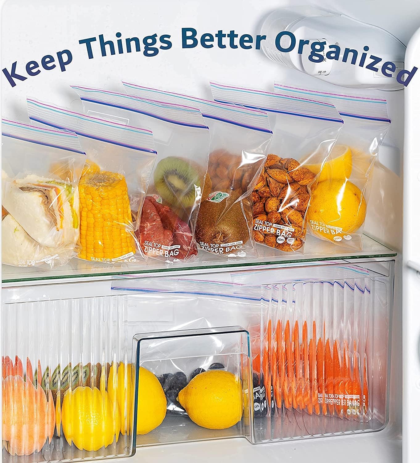 24/7 Bags- Gallon Zip Storage Bags, 200 Count, Double Zipper Seal, Easy Grip Open Tabs, Write-On Space, BPA-Free & Heavy Duty, Microwave Safe, Non-StandUp - Image 3