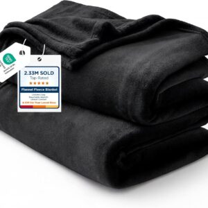 Bedsure GentleSoft Fleece Blankets Queen Size Black – Bed Blanket Soft Lightweight Plush Fuzzy Cozy Luxury Microfiber, 90×90 inches