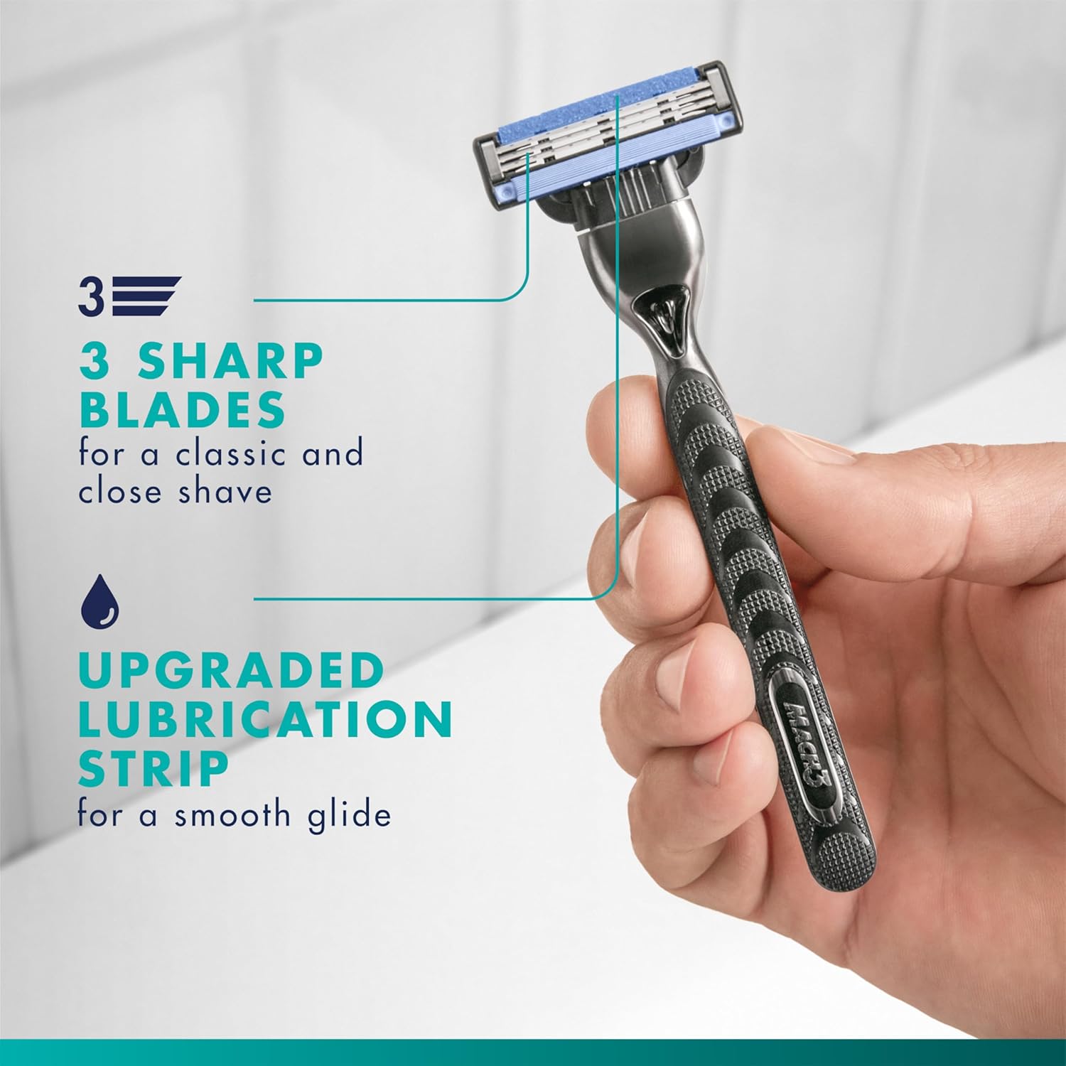 Gillette Mach3 Razor Blades for Men, 3-Blade Razor Refills, 15 Count - Image 2