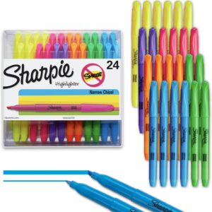 Sharpie Pocket Highlighters, Chisel Tip, Assorted Colors, 24 Count – Back to School, Office, Teacher Supplies