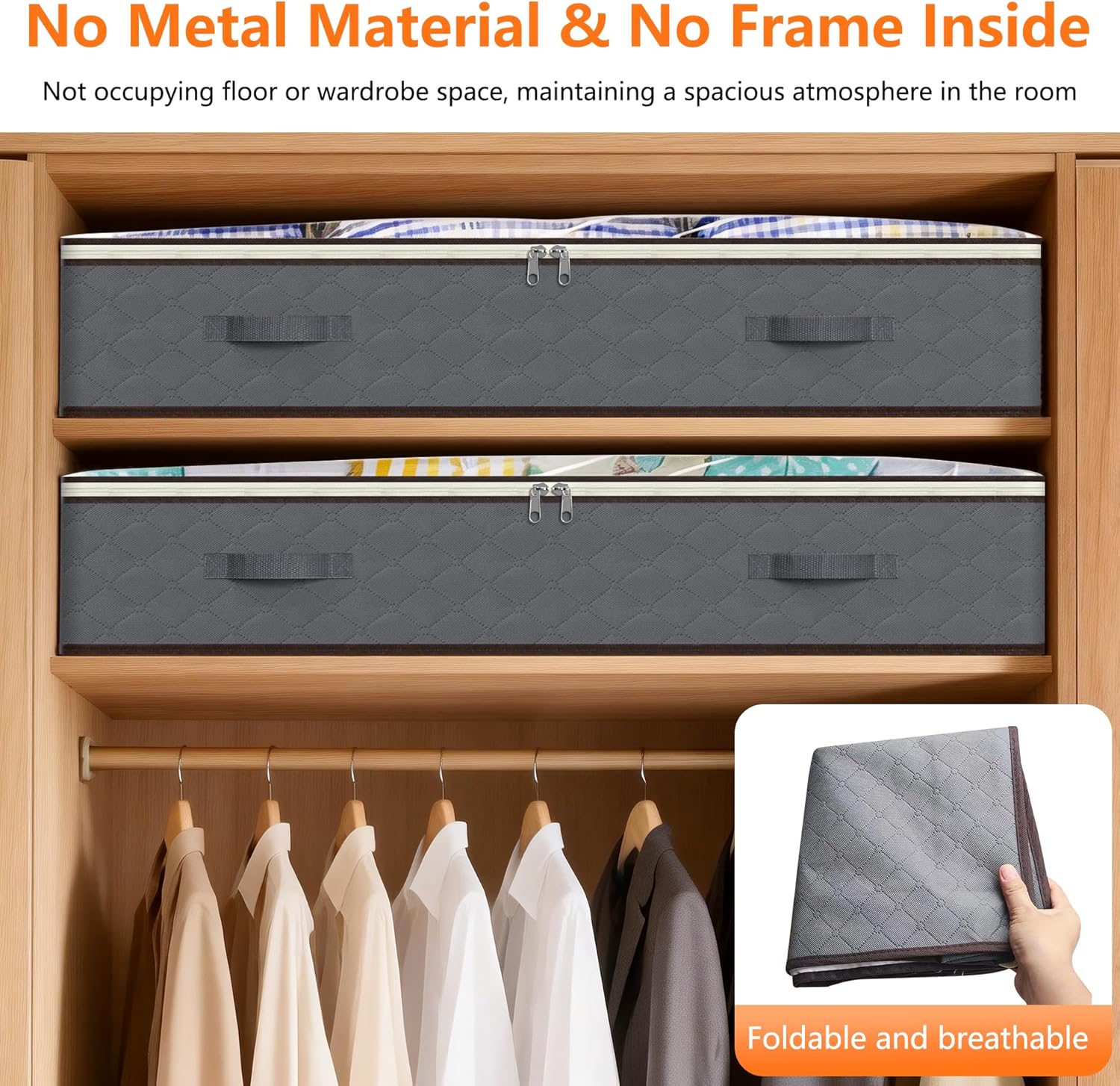 90L Under Bed Storage Containers,4-Pack Closet Organizers and Storage Bins,for Organization and Storage Clothes, Shoes, Blankets & Pillows,Visible Transparent Top Storage Bins with Lids, Grey - Image 5