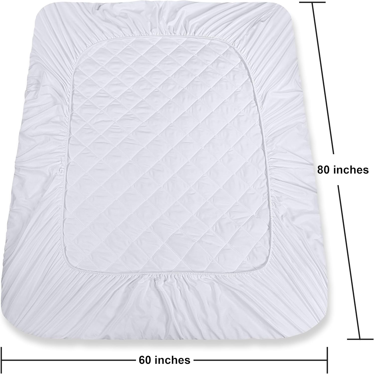 Utopia Bedding Quilted Fitted Mattress Pad, Queen Size, Elastic Fitted Mattress Topper Protector and Cover with Deep Pocket Stretches up to 16 Inches, Machine Washable (White) - Image 4