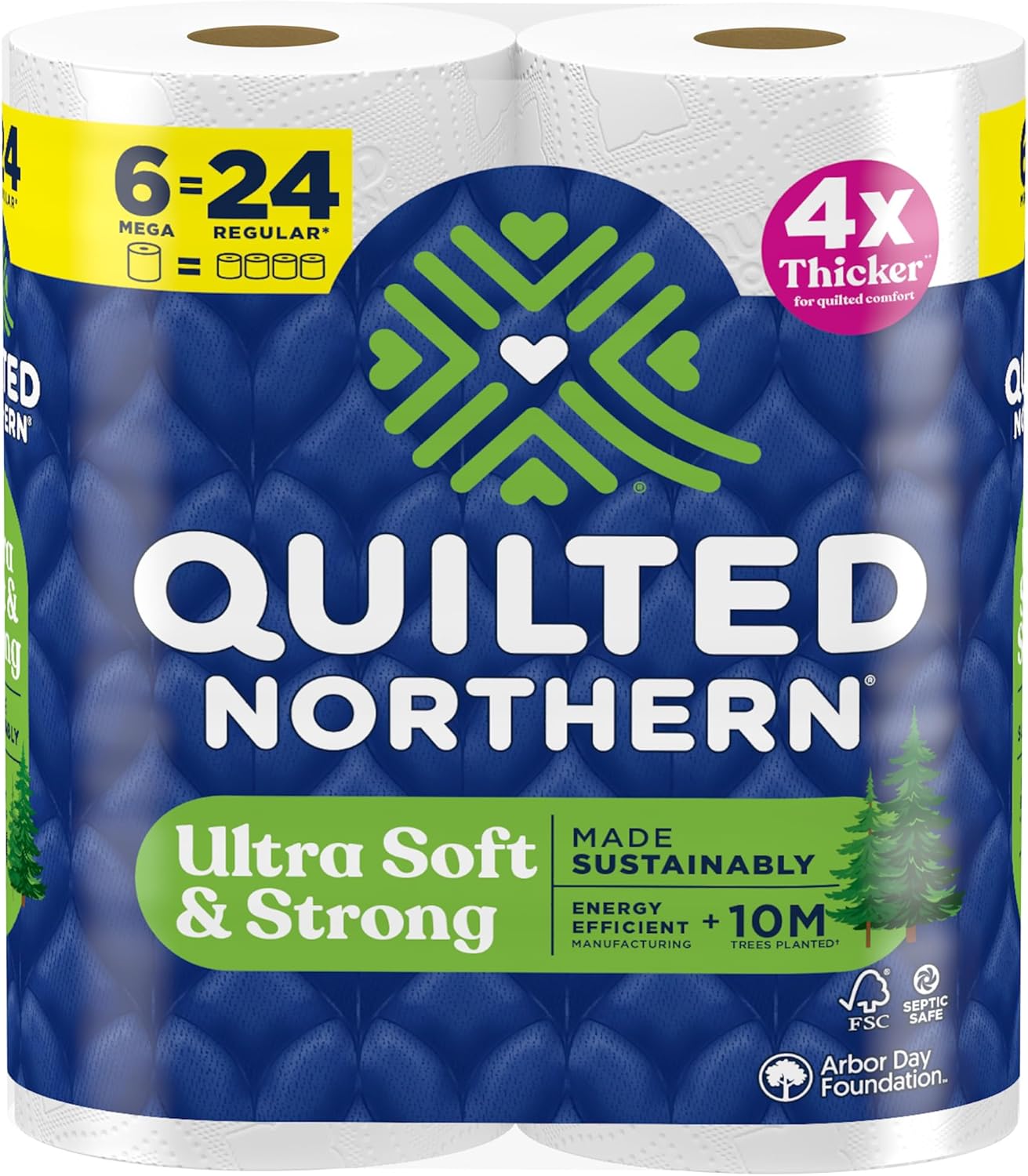 Quilted Northern Ultra Soft & Strong Toilet Paper, 6 Mega Rolls = 24 Regular Rolls, 5X Stronger*, Premium Soft Toilet Tissue