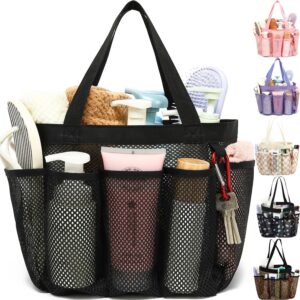 Fammart Mesh Shower Caddy Portable for College Dorm Room Essentials, Odorless Polyester Large Shower Tote Bag with Dual Handles, 8-Pocket Quick-Dry Toiletry Organizer for Travel, Beach, Camping, Gym