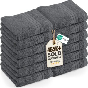 Utopia Towels 12 Pack Premium Wash Cloths Set, 12 by 12 Inches, 100% Cotton Ring Spun, Highly Absorbent and Soft Feel Washcloths for Bathroom, Spa, Gym, and Face, Grey