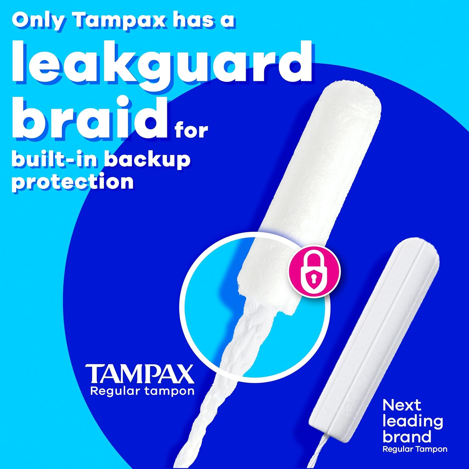 Tampax Pearl Tampons for Women Multipack, with LeakGuard Braid, Regular/Super/Super Plus Absorbency, Unscented, 47 Count - Image 3