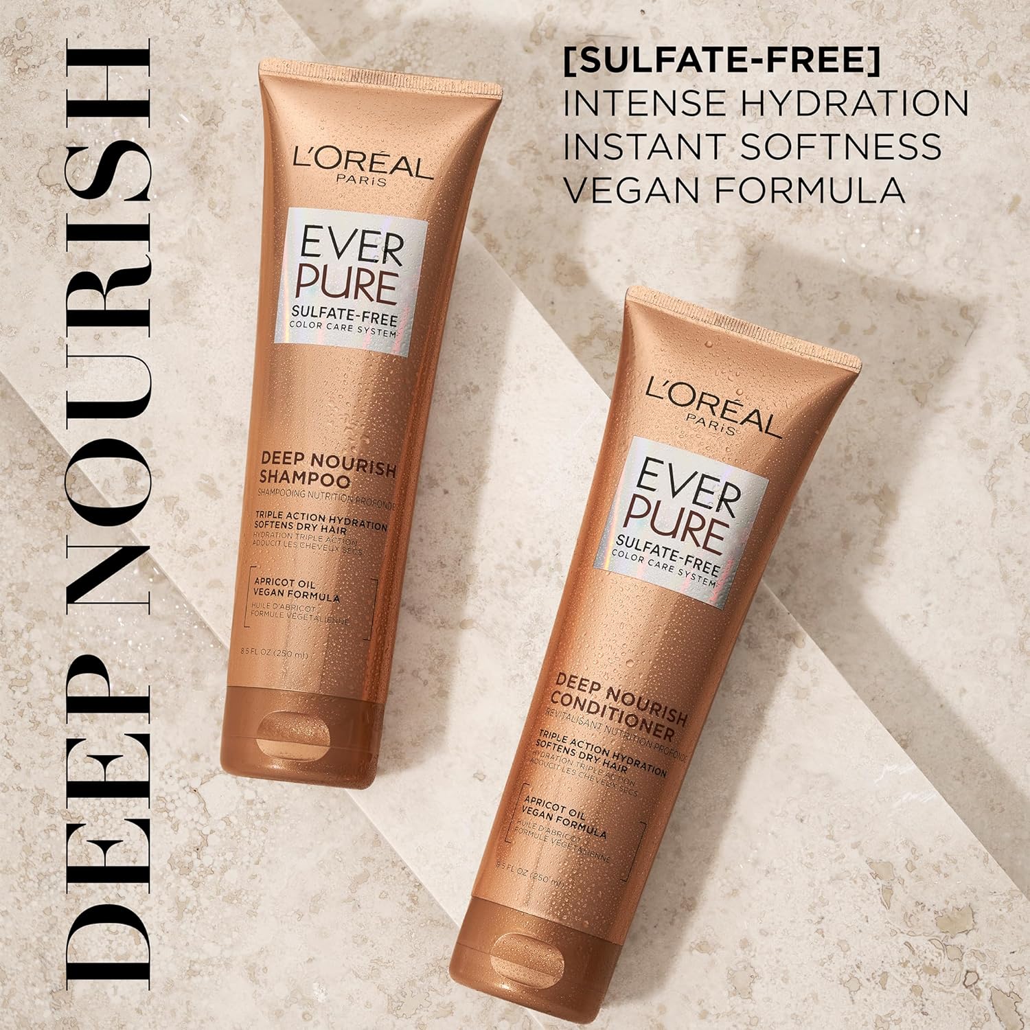 L'Oreal Paris Hair Conditioner for Dry Hair, Triple Action Hydration, Apricot Oil Infused, EverPure, 8.5 Fl Oz (Packaging May Vary) - Image 3