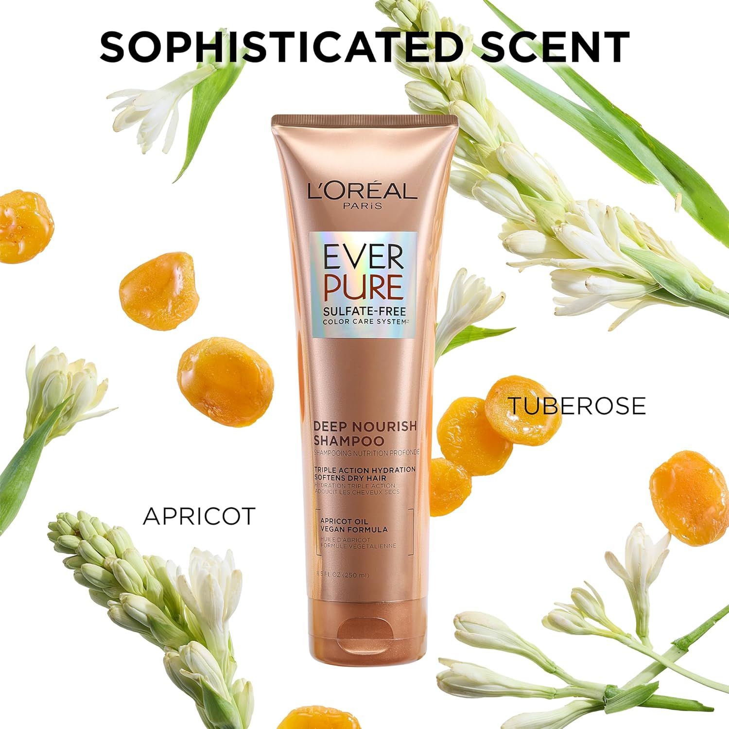 L'Oreal Paris Hair Conditioner for Dry Hair, Triple Action Hydration, Apricot Oil Infused, EverPure, 8.5 Fl Oz (Packaging May Vary) - Image 6